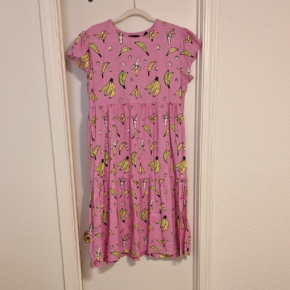 Nowoorks Banana Print Dress Sz L